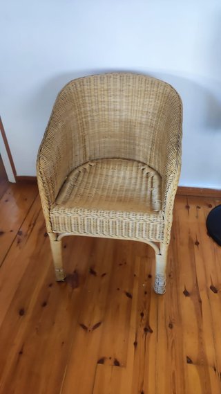 Sillón de mimbre natural estilo boho