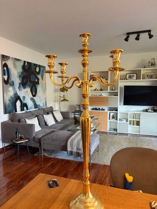 Candelabro Dorado de Metal