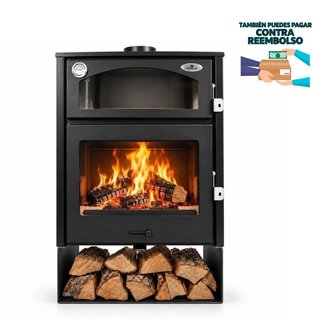 Estufa de leña con horno inox Aston 0035MAD