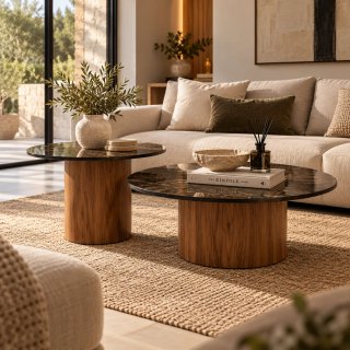Oferta 50% set de 2 Mesas de Centro de Madera