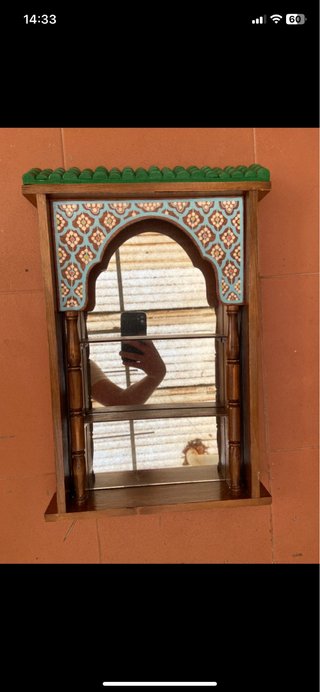 Espejo de Pared Estilo Árabe con Estantes