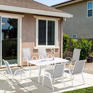 Conjunto Jardín Mesa Cristal y 6 Sillas