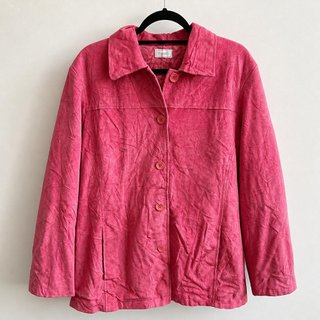 Chaqueta Vintage de Ante Rosa Fucsia talla XL