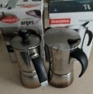 2 cafetera italiana acero 2 tazas. Inducción gas.