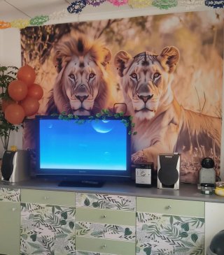 230x180cm Mural Decorativo leones