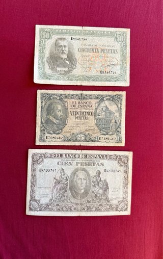 Lote de 3 Billetes Pesetas del Banco de España