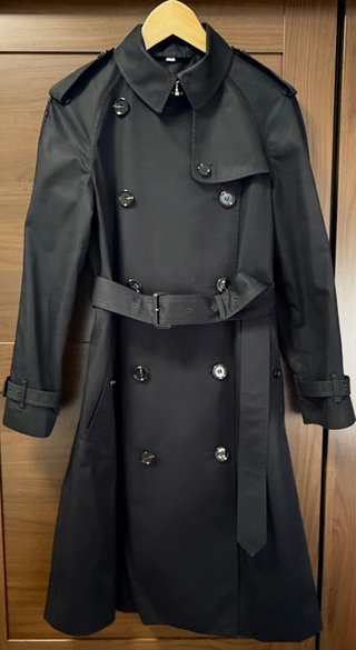 Abrigo Burberry London England Negro Talla XS-S