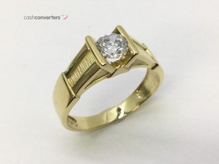anillo oro 18k con piedra con circonita