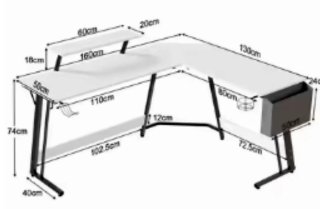 Mesa Escritorio Esquinero Blanco