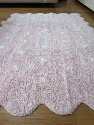 Alfombra Infantil Rosa con Lunares