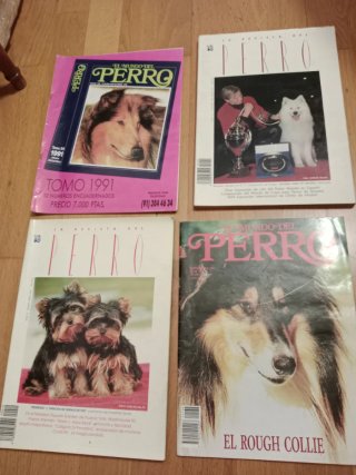 Cuatro revistas vintage del mundo del perro