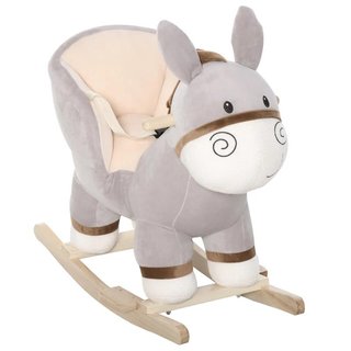 Burro Balancín Infantil Felpa con Sonido Gris