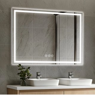 Specchio da Bagno LED Rettangolare 100x80 cm