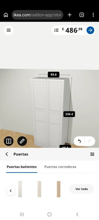 Precioso armario Ikea Pax 60x236 puertas Tyssedal