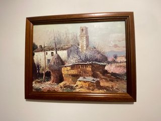Cuadro al óleo paisaje rústico