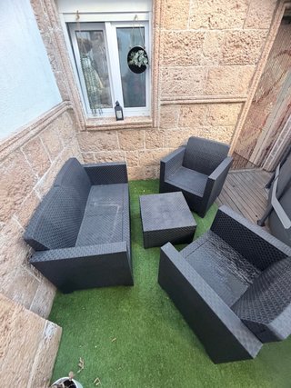 Conjunto de Jardín de Ratán Negro