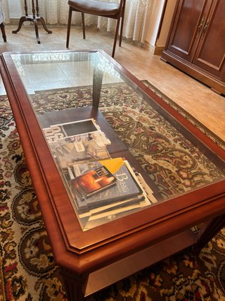 Mesa de Centro de Madera y Cristal