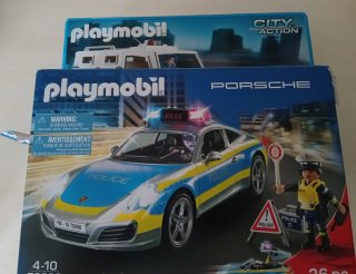 Set Playmobil Porsche Policía 70066 y Furgón 9371
