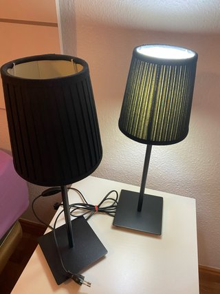 Set de 2 Lámparas de Mesa Negras