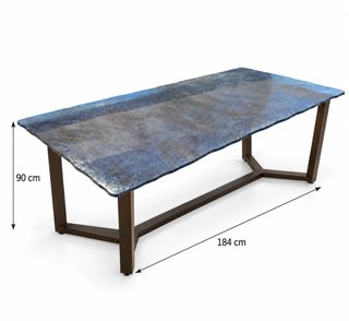 Mesa de Comedor Exterior de Mármol Azul