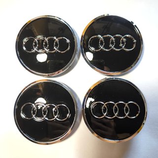 TAPABUJES AUDI 61mm NEGRO - EMBLEMA LLANTAS AUDI