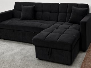 Sofá Cama con Arcón Negro
