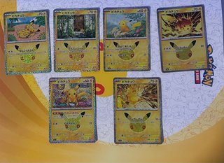 Set de 6 Cartas Pokémon Pikachu japones