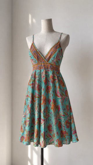 Vestido Aller Simplement turquesa estampado