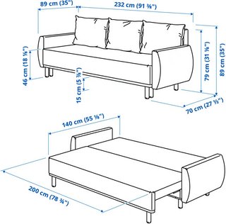 Sofá Cama Ikea 3 Plazas