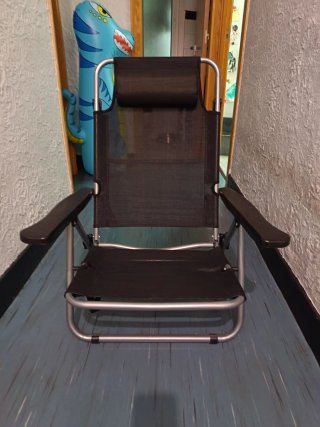 Silla de Camping Plegable Negra