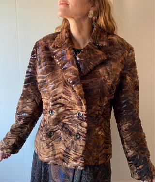 Abrigo de Pelo Atigrado Vintage Chic XL