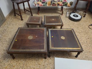 Set de 4 Mesitas Auxiliares de Madera