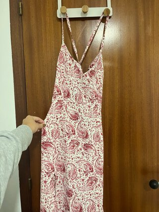 Vestido rosa Estampado con Tirantes