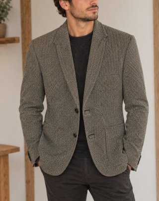 Chaqueta Elegante Estampado Espiga