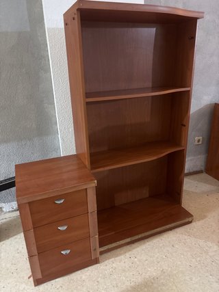 Estantería con Mesita de Noche