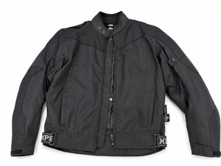 Chaqueta de Moto Negra con Guantes