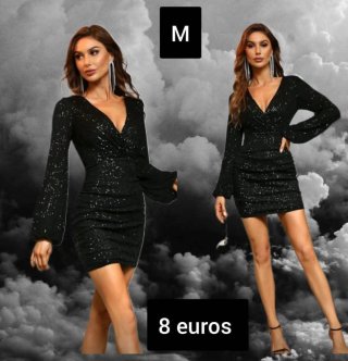Vestido de fiesta negro con lentejuelas