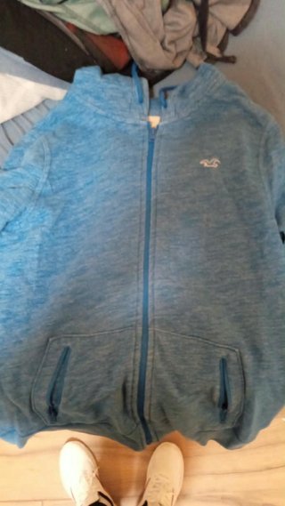 Sudadera con cremallera Hollister Azul