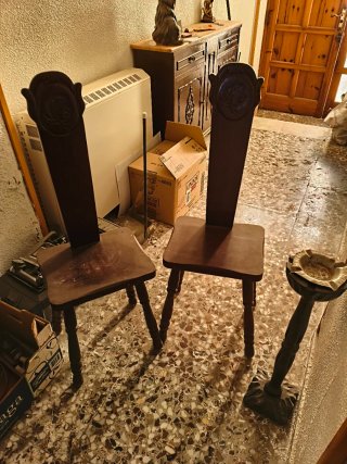 Set de 2 Sillas Telefoneras Antiguas