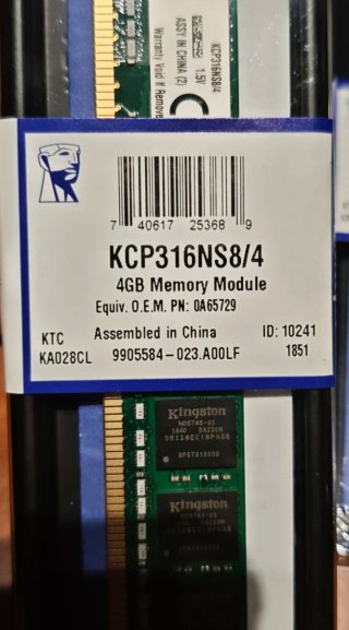 Módulos RAM 4GB DDR3 KINGSTON