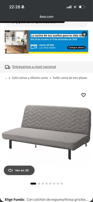 Sofá cama IKEA NYHAMN