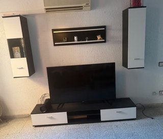 Mueble de Salón Modular Blanco y Negro