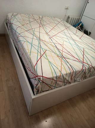 Estructura cama 150cm con somier y cuatro cajones