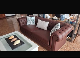 Sofá Chesterfield de Ecopiel Marrón