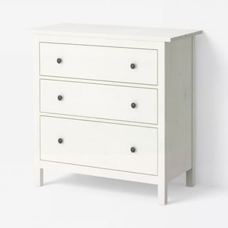 Cómoda de 3 cajones blanca 108x96 cm