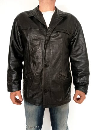 Chaqueta cuero auténtico L/XL. Medidas indicadas.