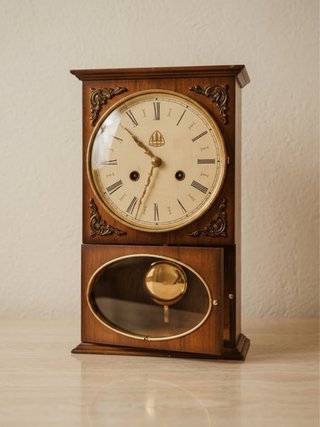 Reloj de mesa clásico de madera