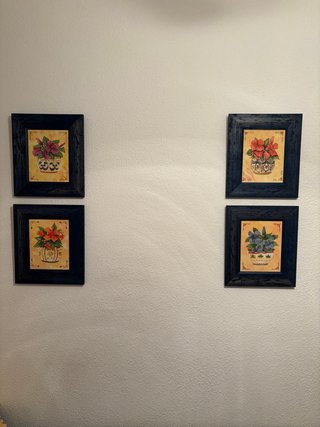 Set de 4 Cuadros Decorativos Florales