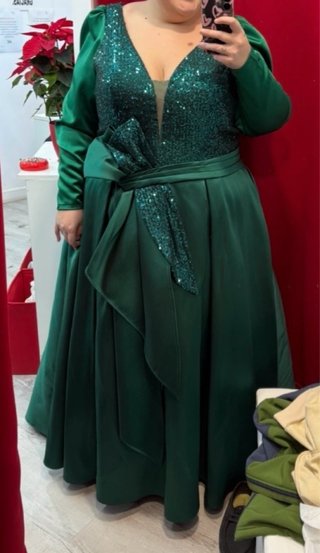 Vestido de fiesta largo verde