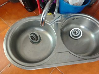 Fregadero Doble para Cocina Camper Con grifo inclu